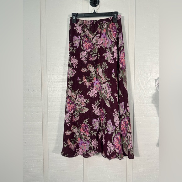 Purple and Pink Floral Reversible Skirt No Size EUC - Picture 1 of 7
